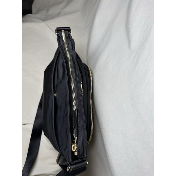 TUMI Voyageur Capri Crossbody Black Nylon Travel Bag Gold Hardware - Picture 5 of 10